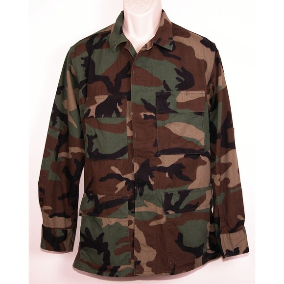 US Military Issue 99 Mens Camo Jacket Shirt Combat Woodland Camouflage Small Reg - Picture 1 of 9